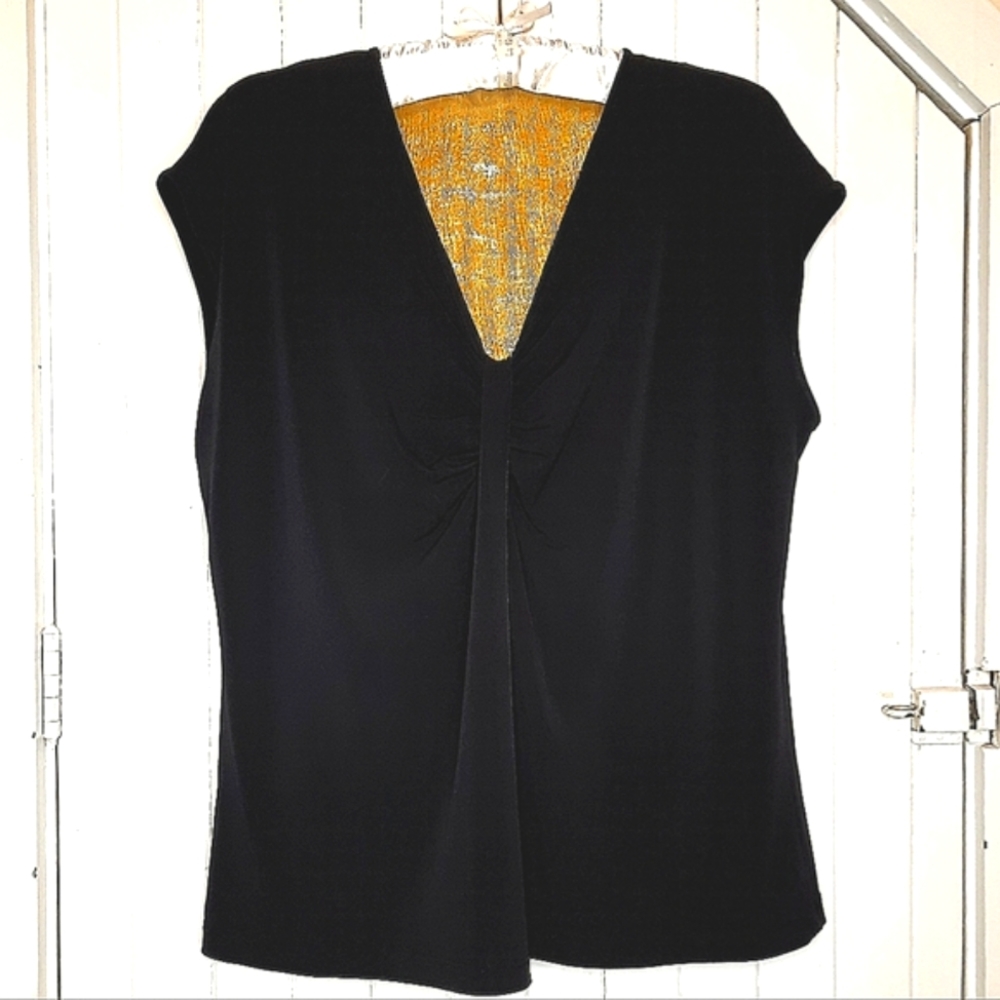 JONES WEAR V-Neck Ruched Centre, Cap Sleeve Top